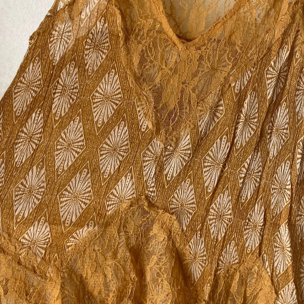 Free People  Bell Trapeze Flowy Lace Cami Tank Top - Picture 7 of 8